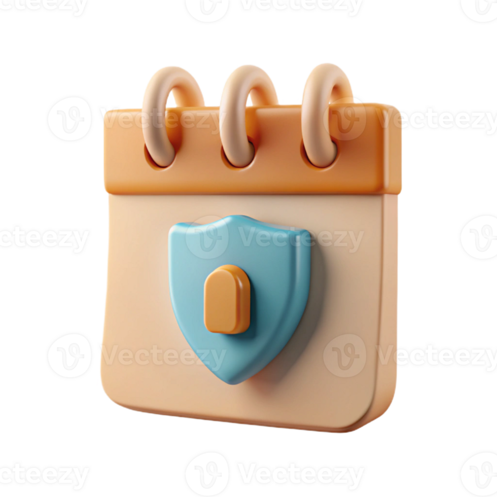 Calendar with Shield Icon Security and Scheduling png