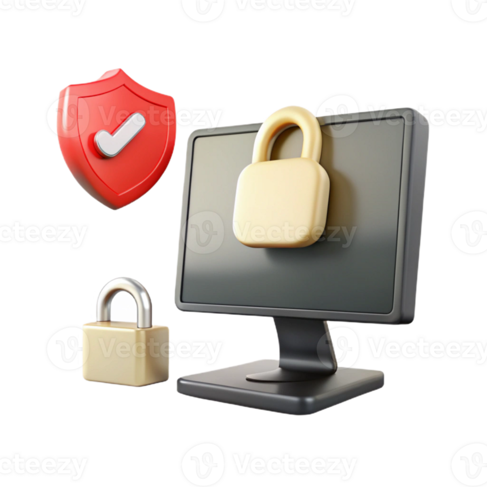 Computer Security Protecting Your Data with Lock and Shield png