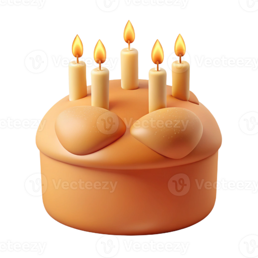 Birthday Cake with Five Candles png
