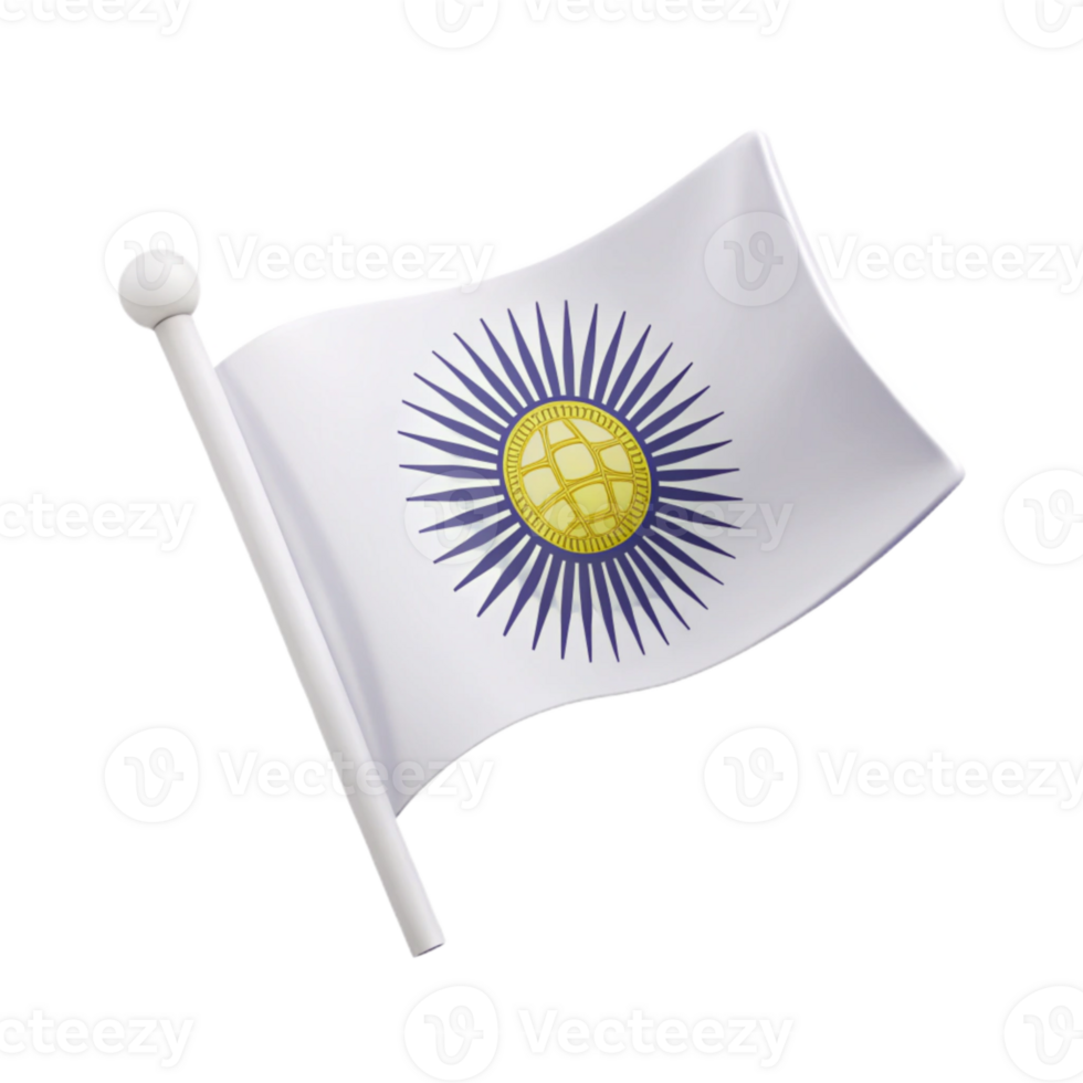 White Flag with Sun and Rays png