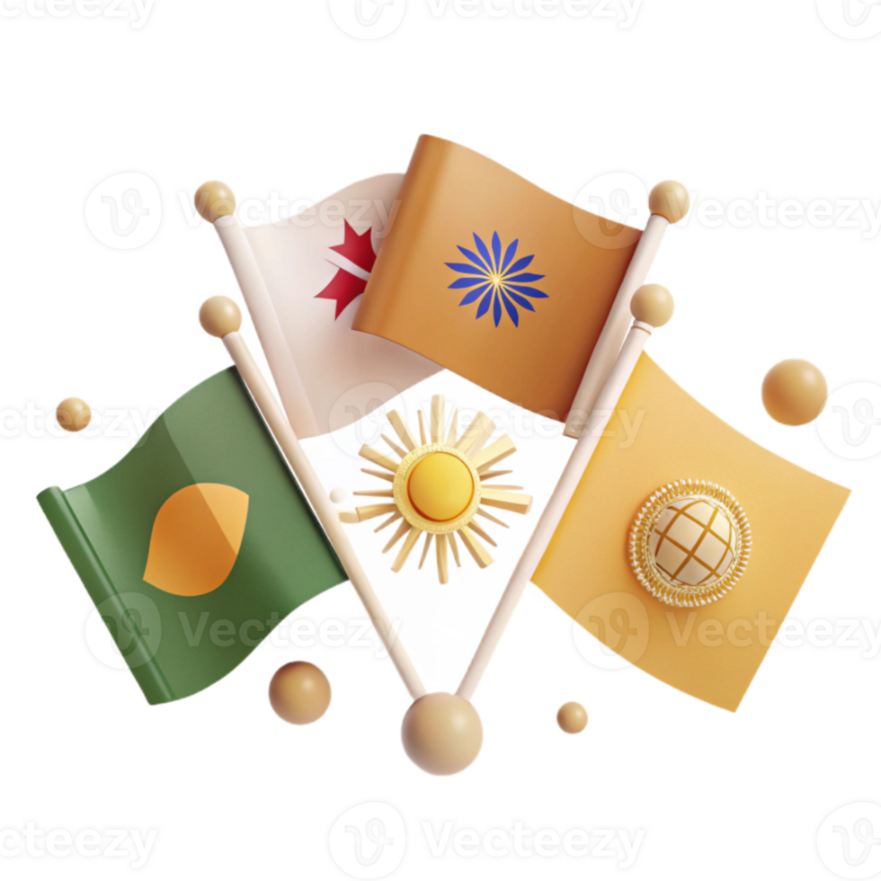 Flags with Different Symbols and Designs png
