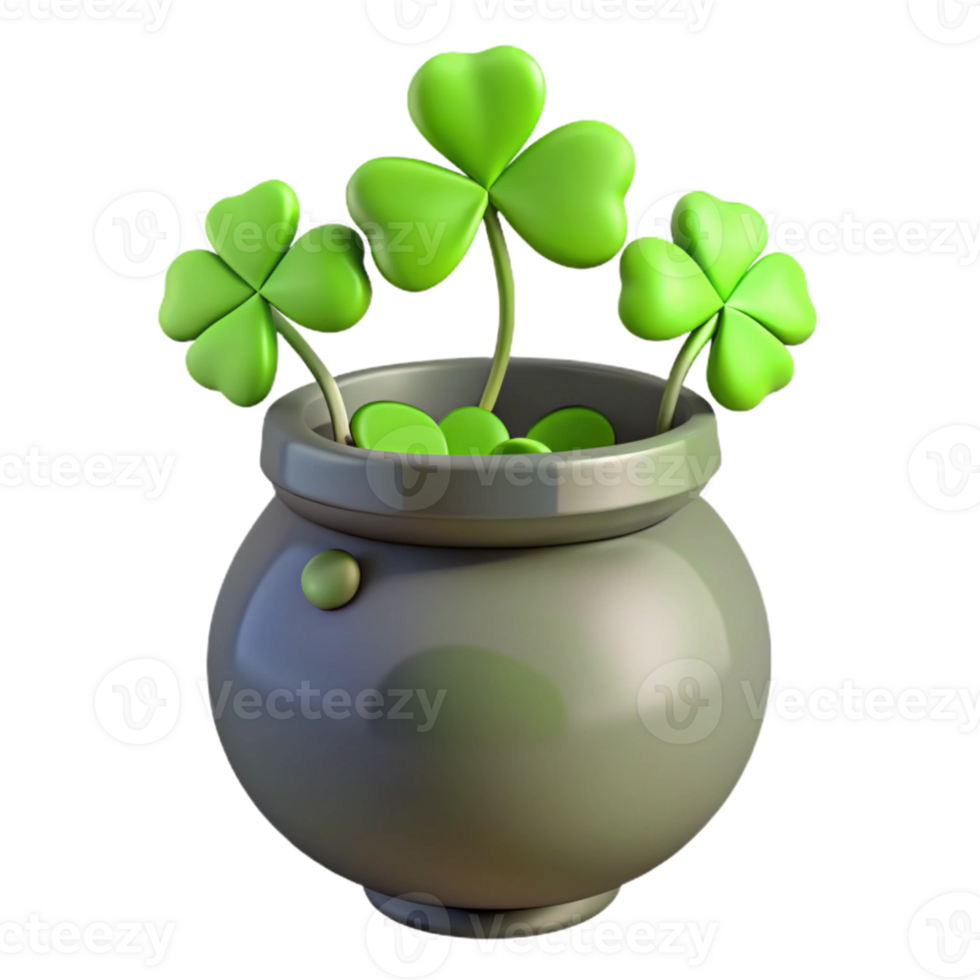 Pot of Gold with Shamrocks png
