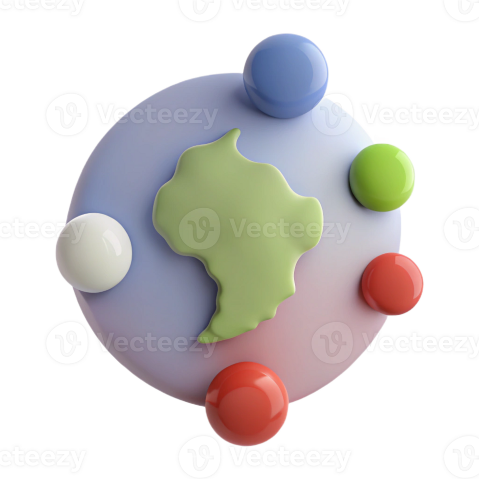 Abstract 3D Sphere with Colorful Shapes png