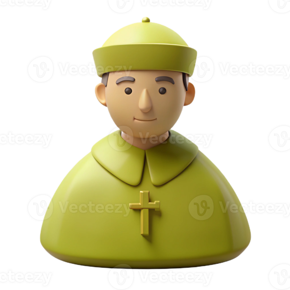 3D Cartoon Illustration of a Religious Figure png