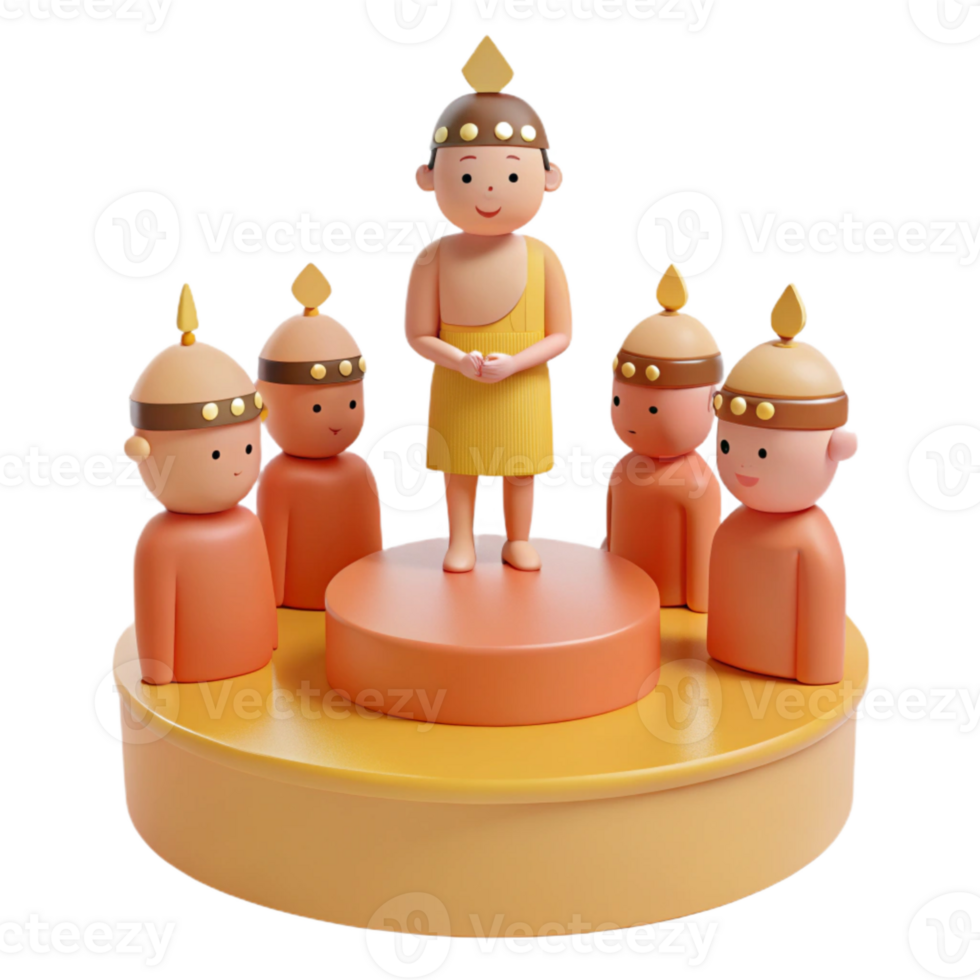 3D Render of a Leader Addressing a Group png