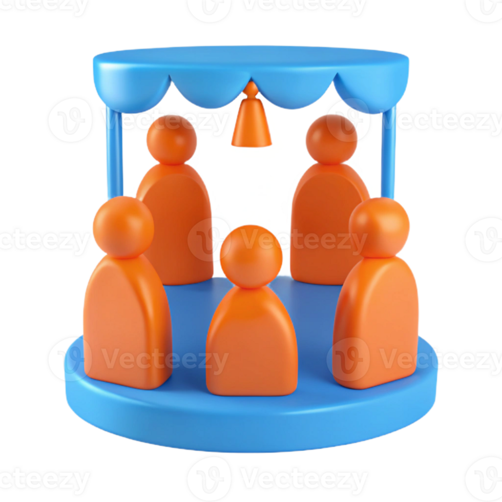 Group of People Meeting Around a Table with a Bell png