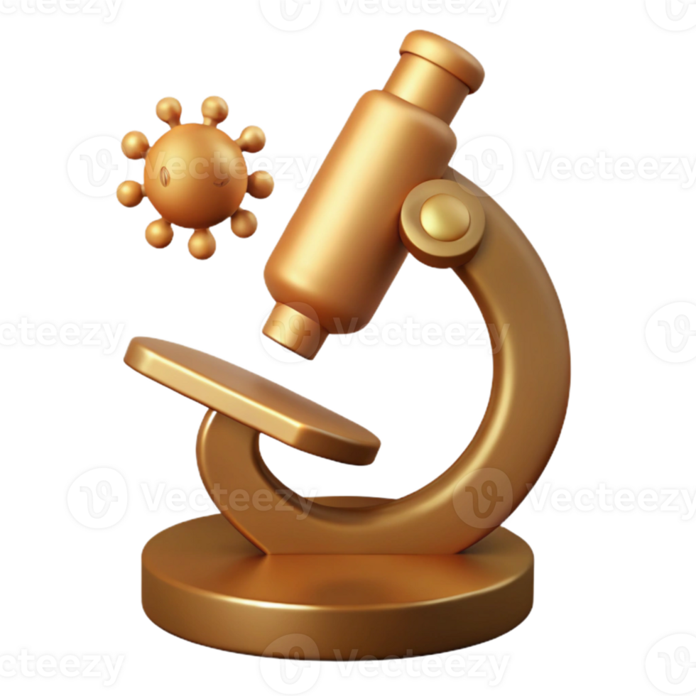 Microscope and Virus 3D Illustration png