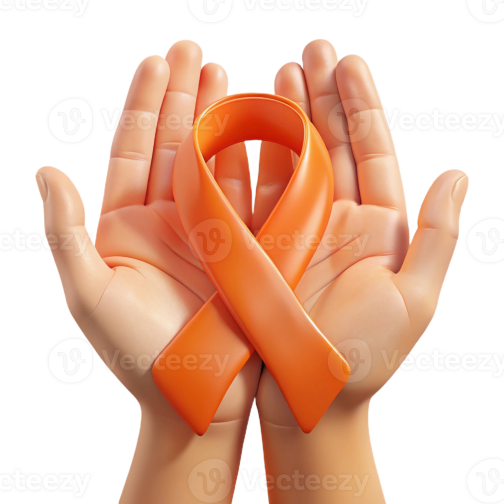 Orange Ribbon Symbol of Support and Awareness png