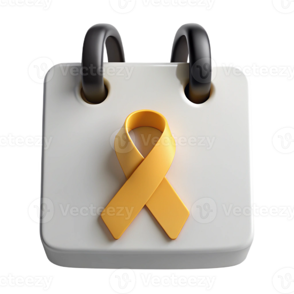 Calendar with Yellow Ribbon - Awareness Day Symbol png