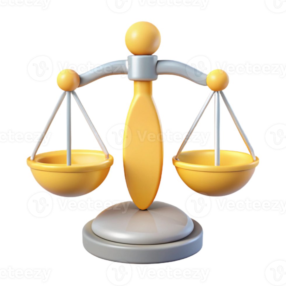 Scales of Justice A 3D Illustration png