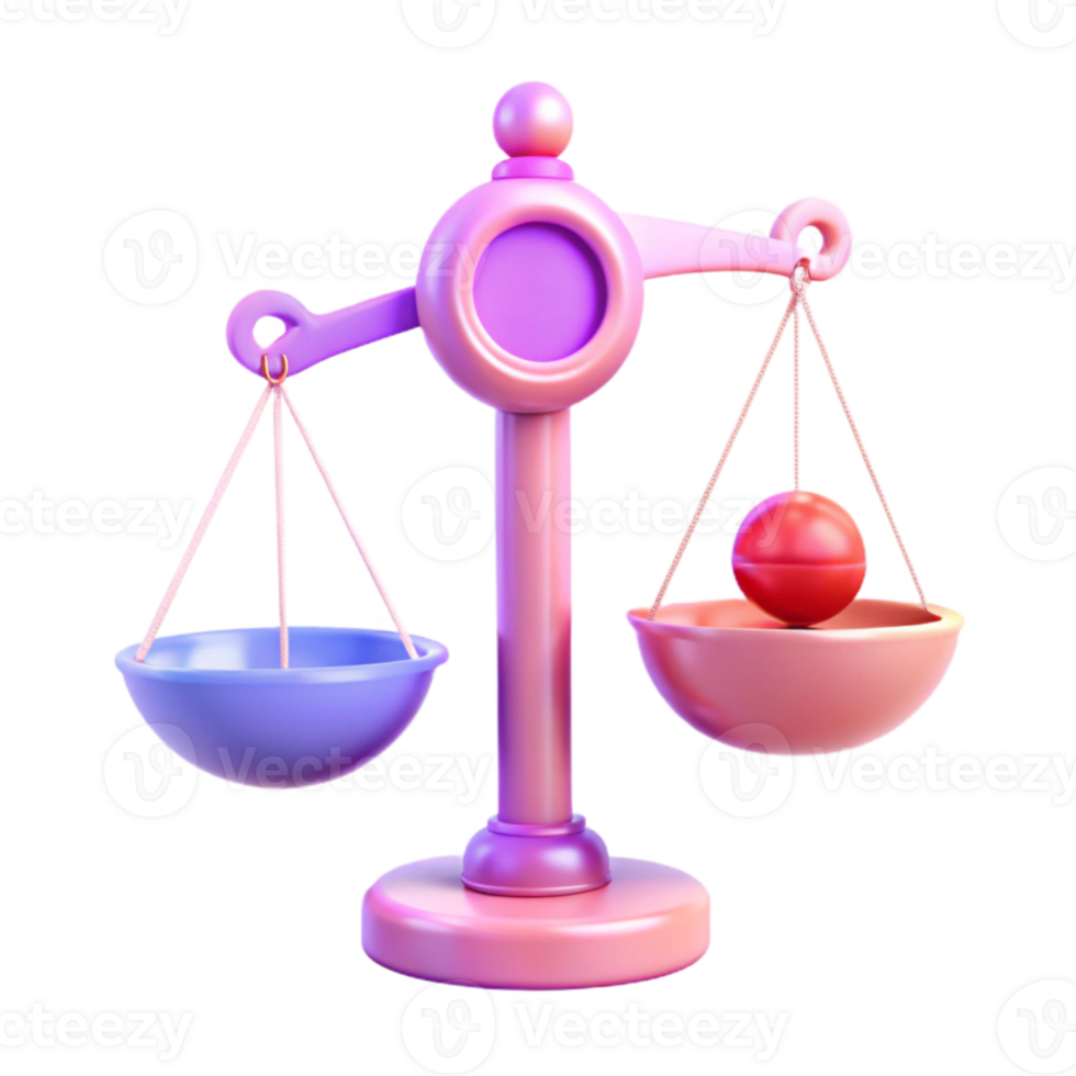 3D Rendered Scale with Empty and Full Bowl png