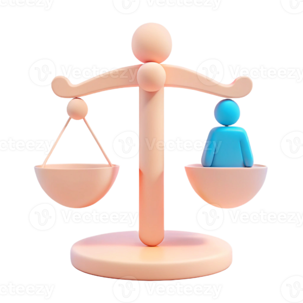 Scales of Justice A 3D Illustration of Equality png