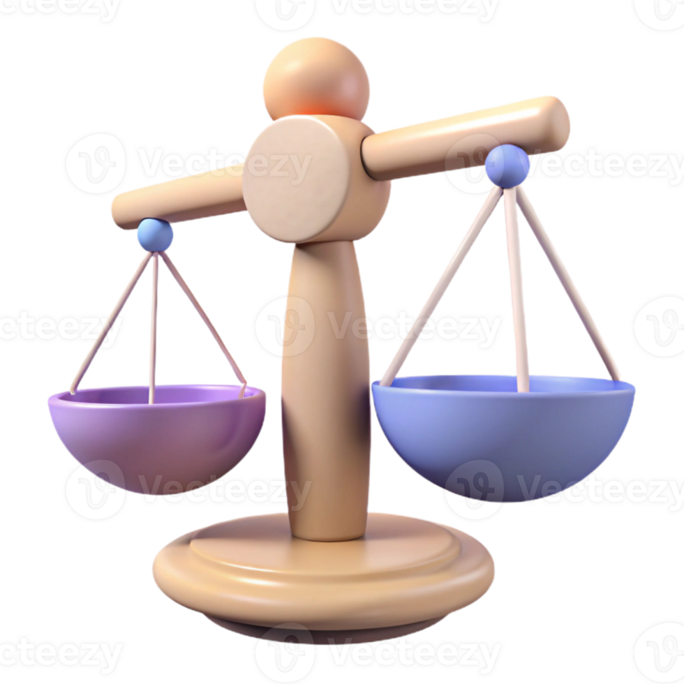 3D Rendered Scales of Justice Symbol png