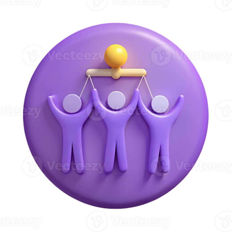 Teamwork, Collaboration, and Shared Success A 3D Illustration png