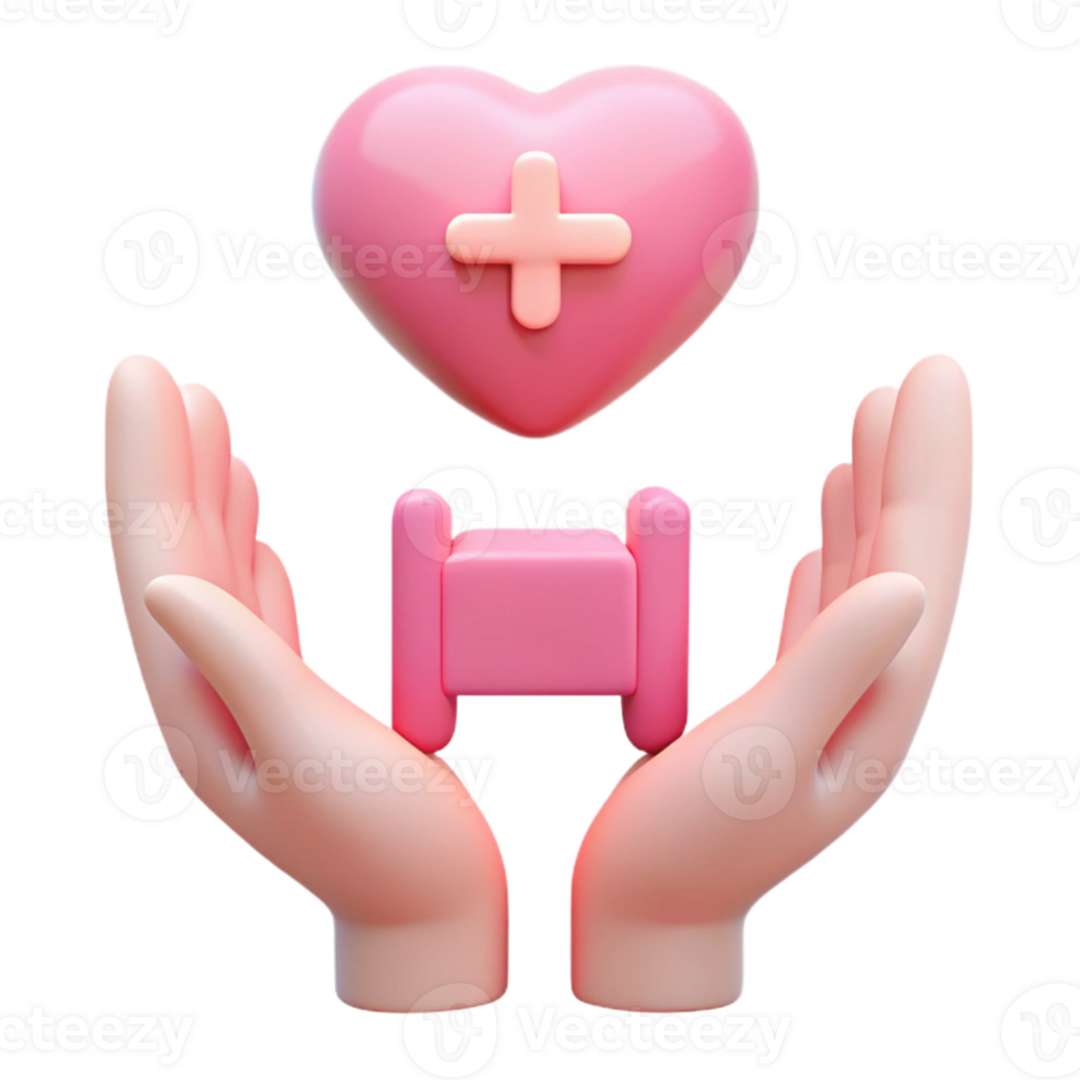 Heart and Hands Protecting a Bed png
