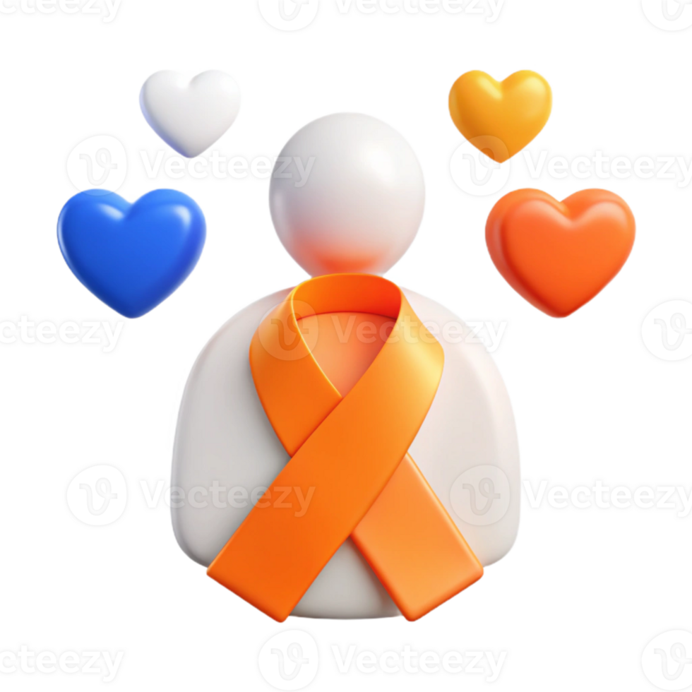 Supporting Others with a Ribbon of Kindness png