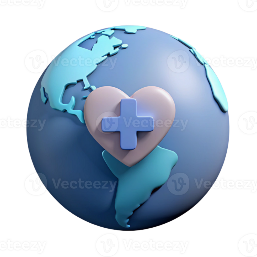 Global Health A Heart with a Cross png