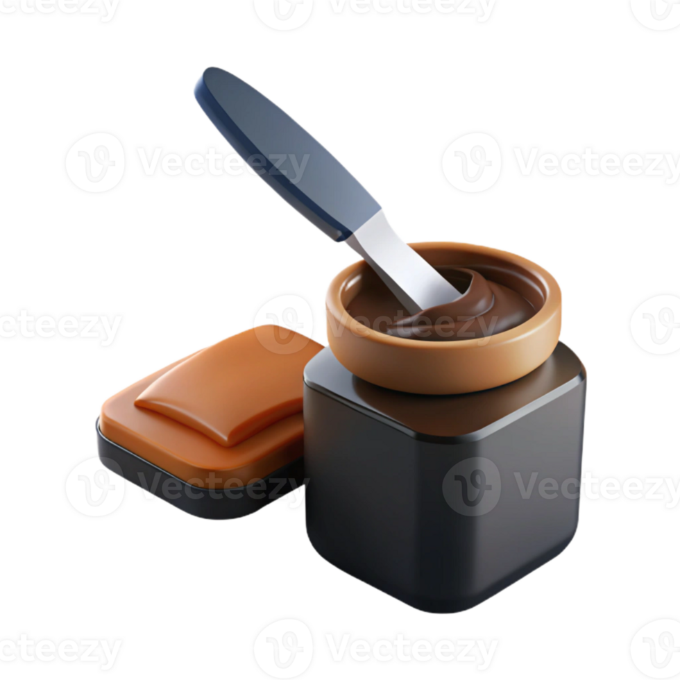 Chocolate Spread in a Jar with a Spatula png