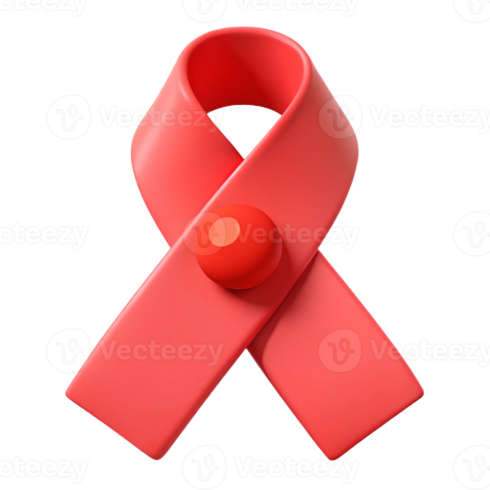 Red Awareness Ribbon with a Red Circle png