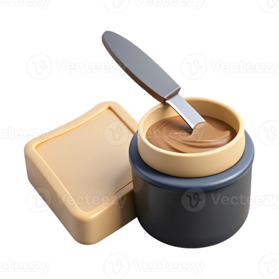 Chocolate Spread in a Jar with a Spatula png