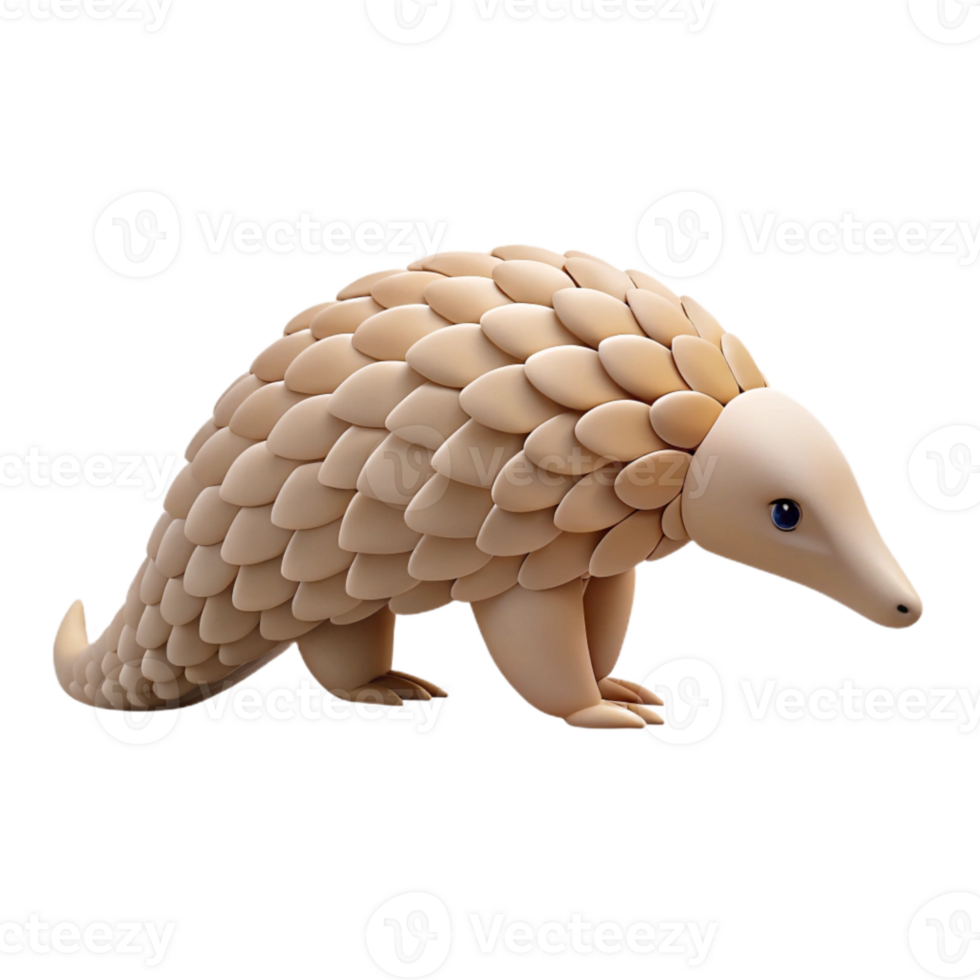 3D Rendered Pangolin with Scaly Body png