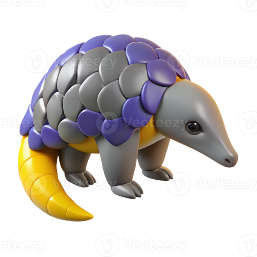 3D Render of a Cute Cartoon Pangolin png