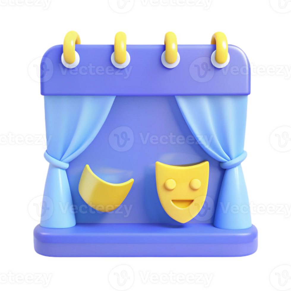 Calendar with Stage Curtain and Masks png