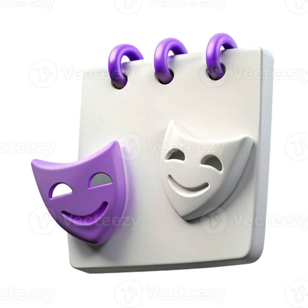 Calendar with Theater Masks png