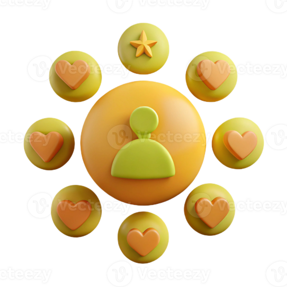 Social Media User Profile with Multiple Likes and a Star png