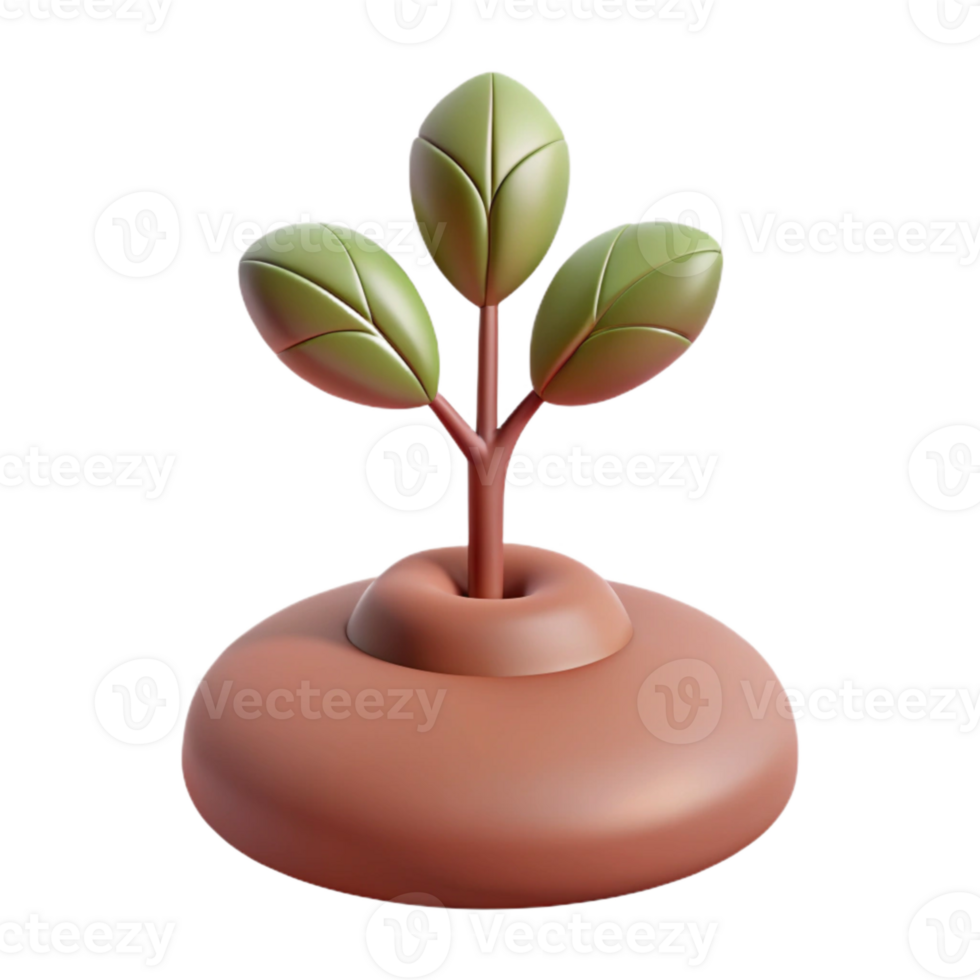 3D Rendered Cartoon Sprout Illustration png