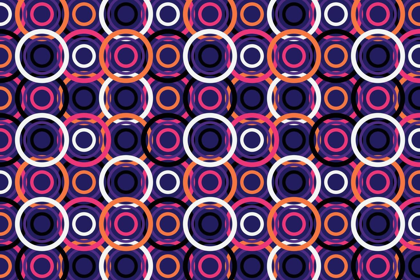 Colorful geometric circle lines abstract seamless repeat pattern vector