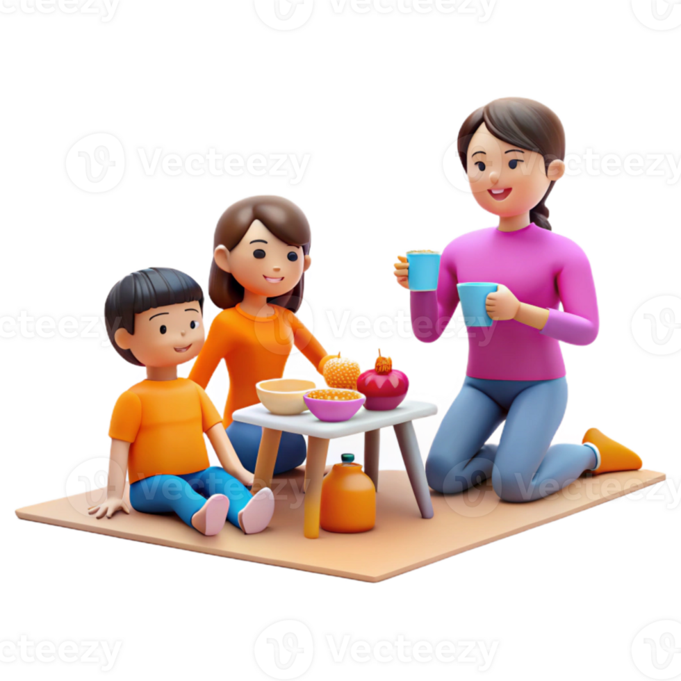 Happy Family Enjoying Meal Together png