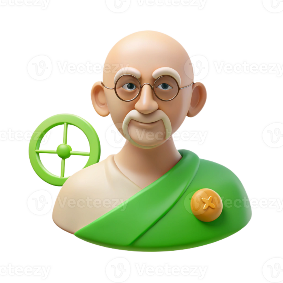 3D Cartoon Illustration of a Wise Old Man png