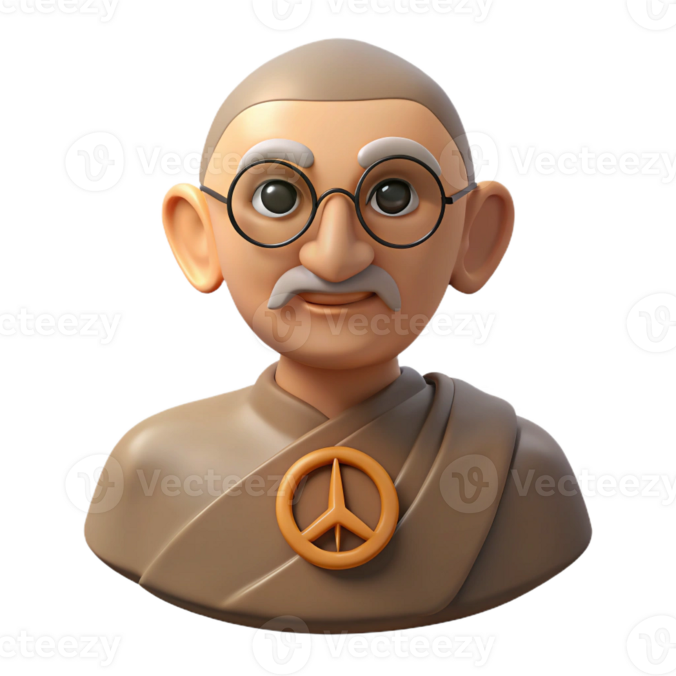 3D Cartoon Illustration of a Man with a Peace Sign png