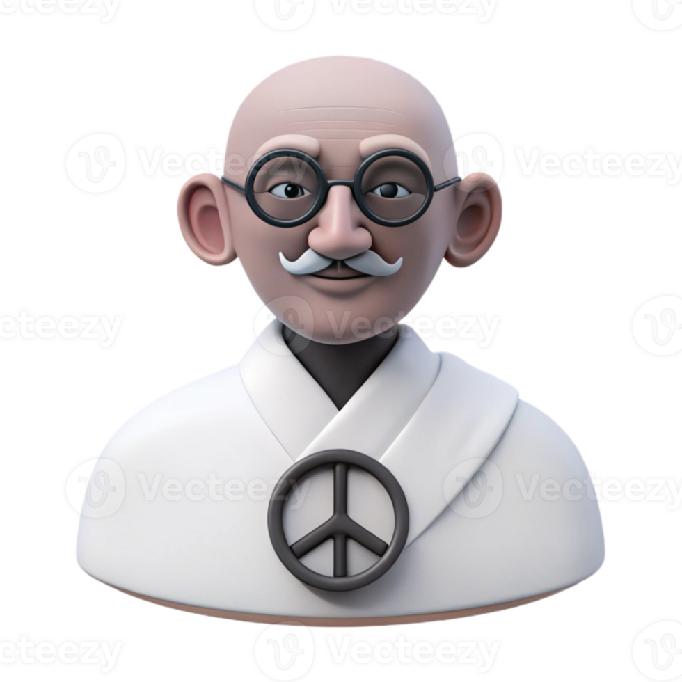 3D Render of a Person Wearing a Peace Sign png