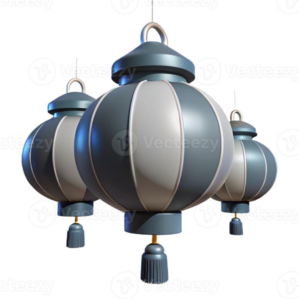 Blue and White Striped Lanterns Hanging from the Ceiling png