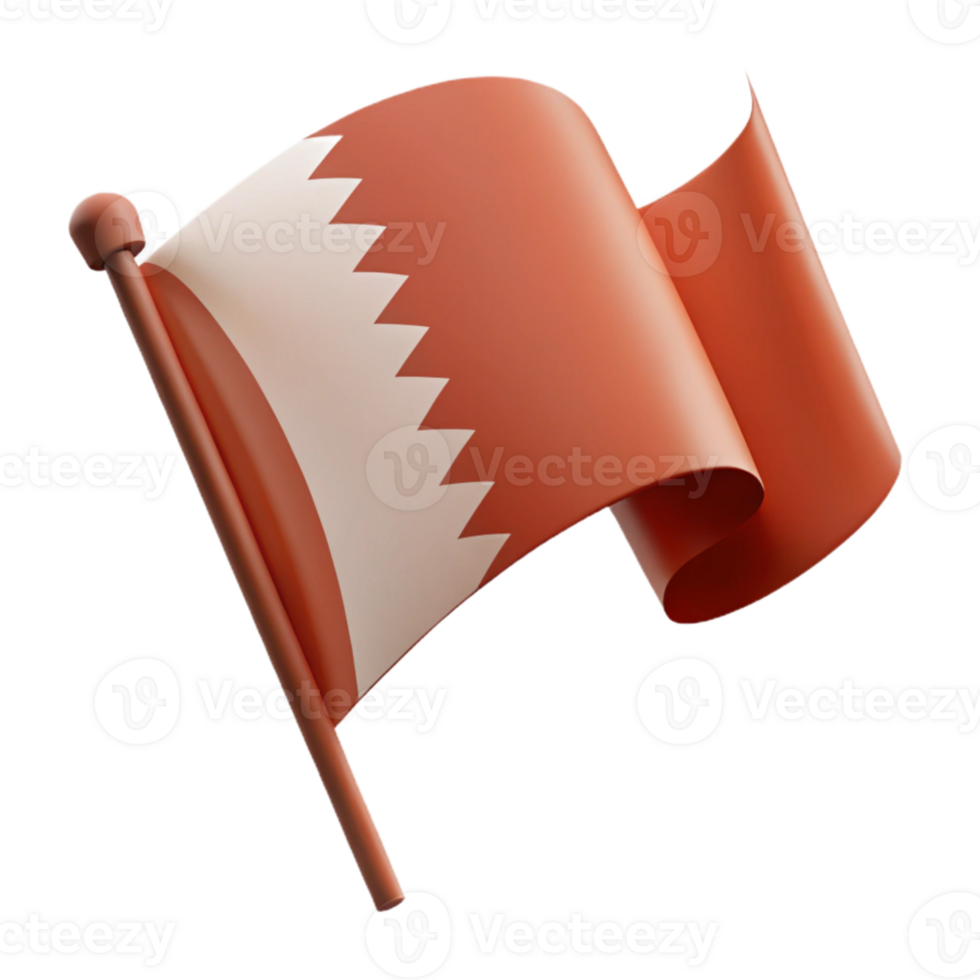 Waving Flag with Red and White Colors and Jagged White Pattern png
