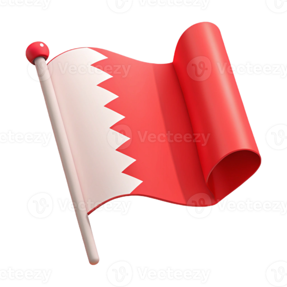Waving Flag with Red and White Colors and Jagged Design png