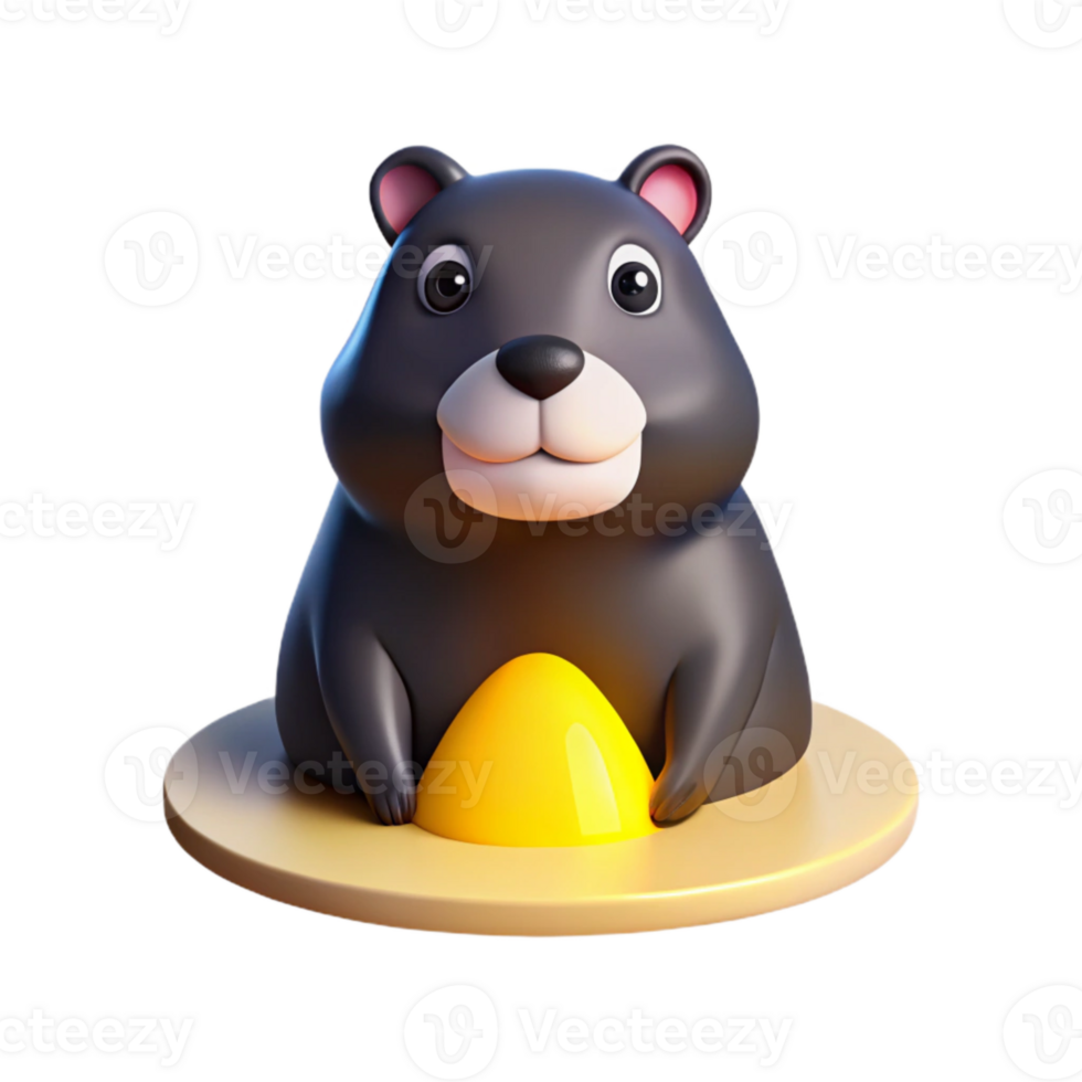 Cute Cartoon Animal Holding an Egg png