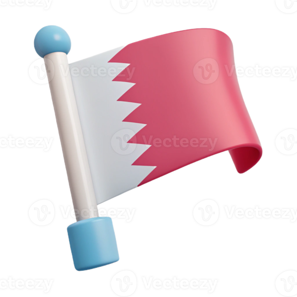 3D Rendered Flag with White and Red Colors png
