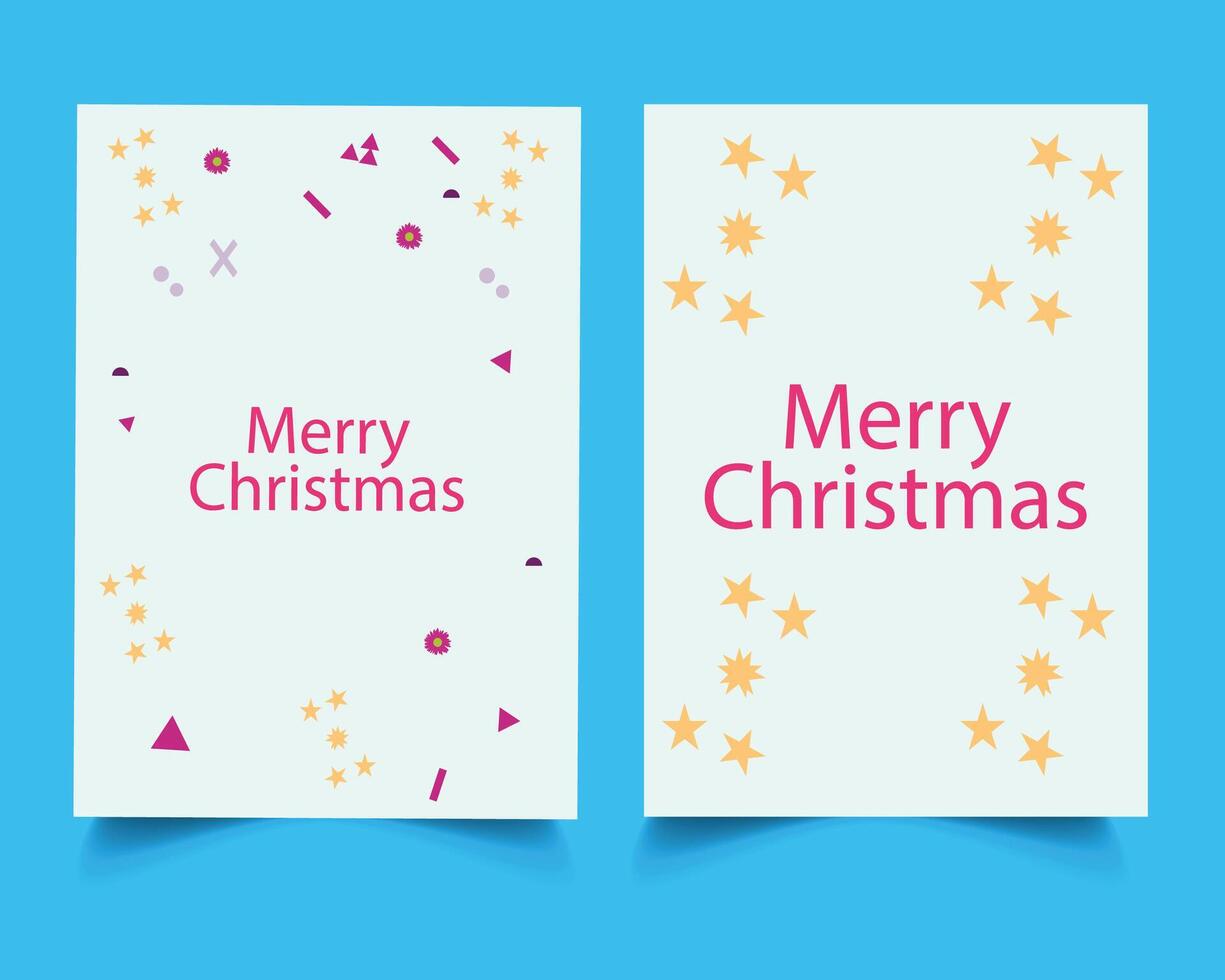 Merry Christmas and Happy New Year greeting card. Beautiful and modern Xmas design with typography, Christmas tree branches, balls, pattern. Minimal art banner, poster, cover templates vector