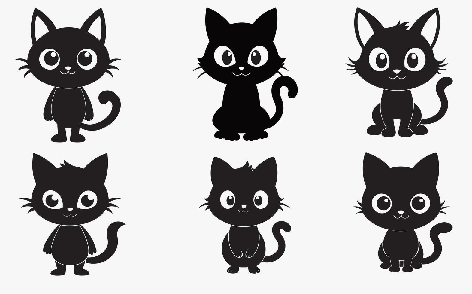 Elegant Cat Silhouette icon Design vector