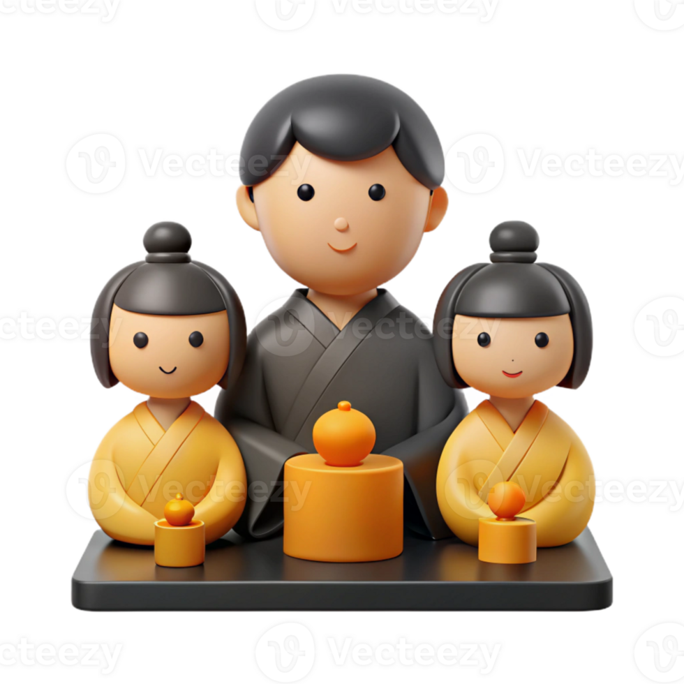 3D Rendered Illustration of a Traditional Family Figure png