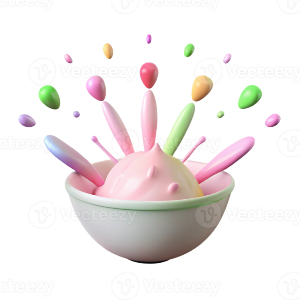 Colorful Splashes in a Bowl png