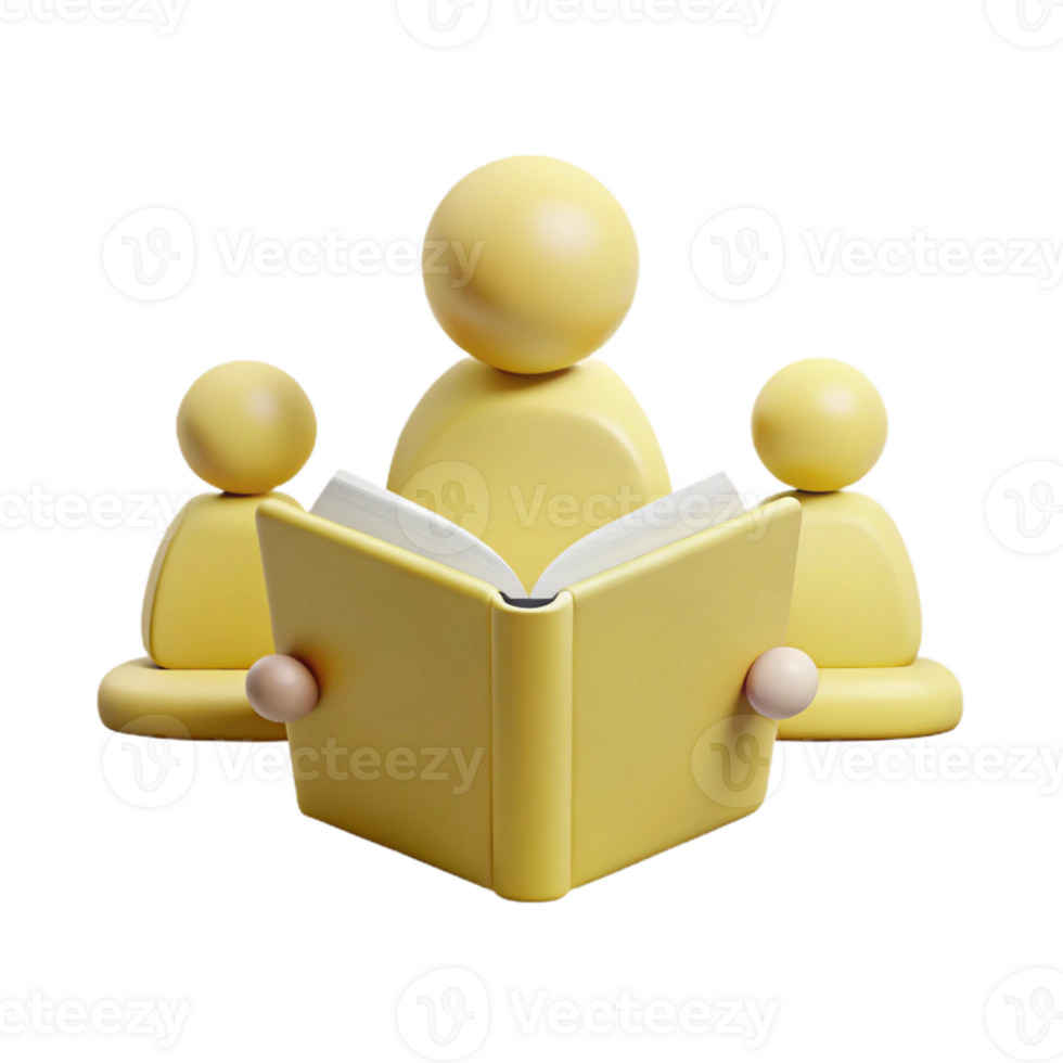 Group of People Reading a Book Together png