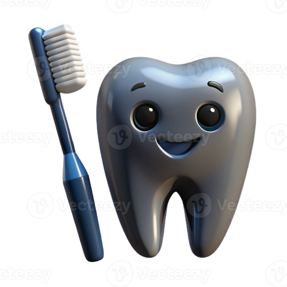 Smiling Tooth with Toothbrush Oral Hygiene and Healthy Teeth png