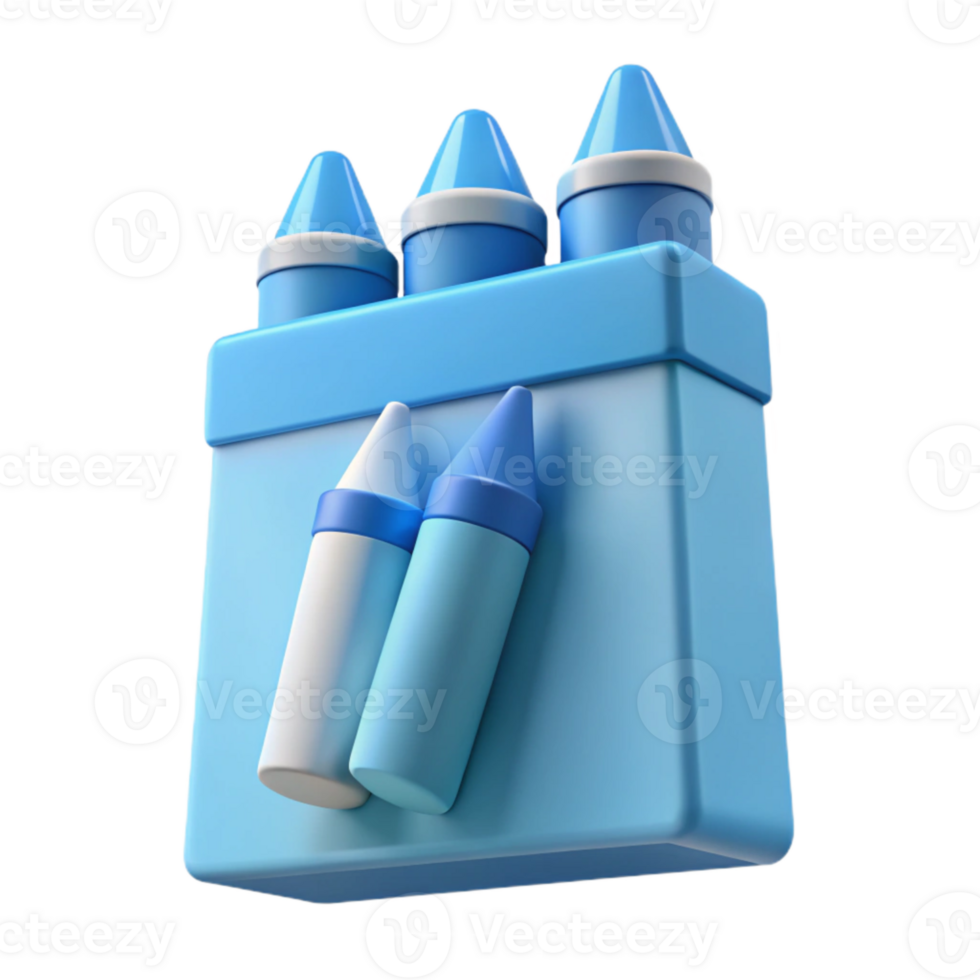 Blue Crayons in Box png