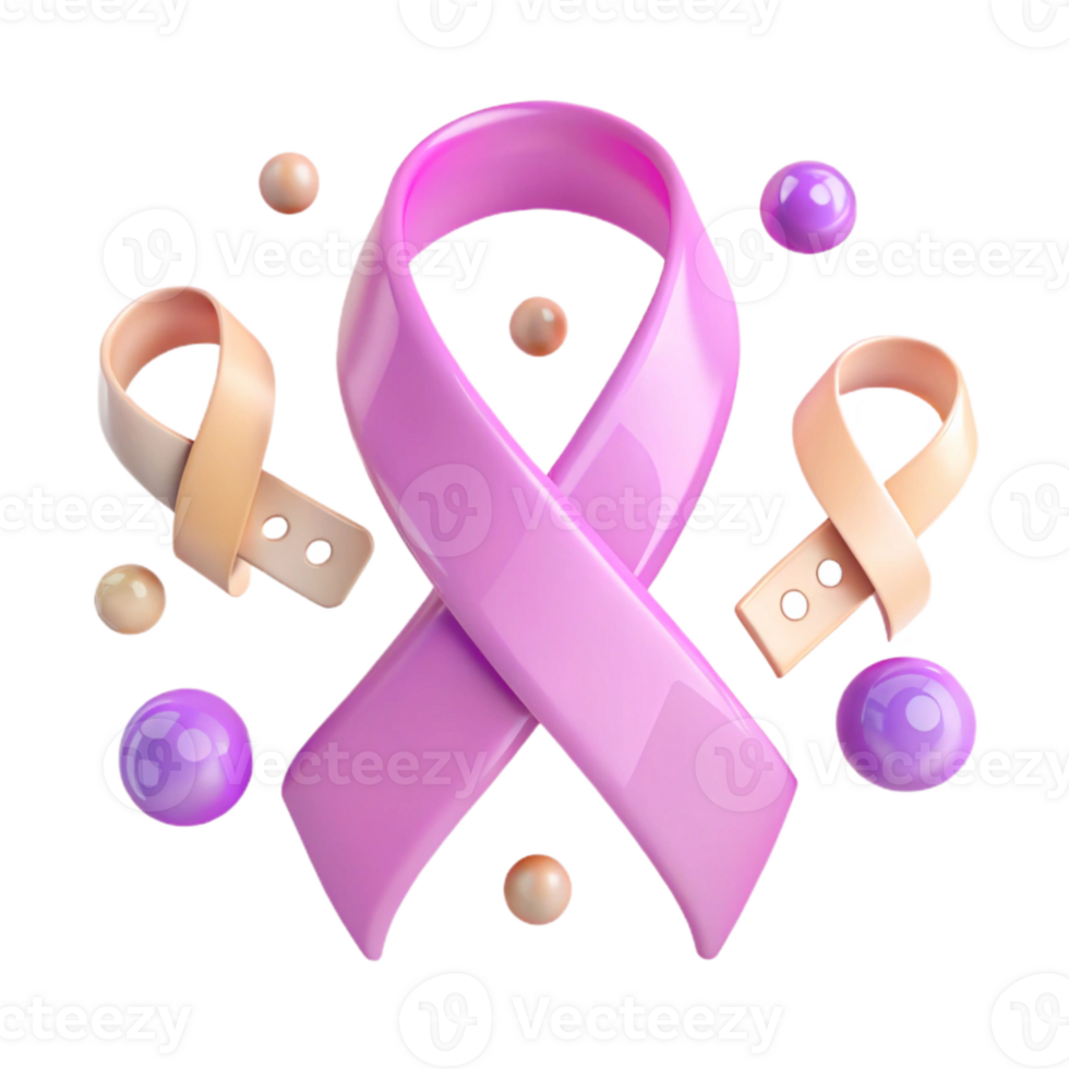 Purple Ribbon with Small Spheres and Circles png