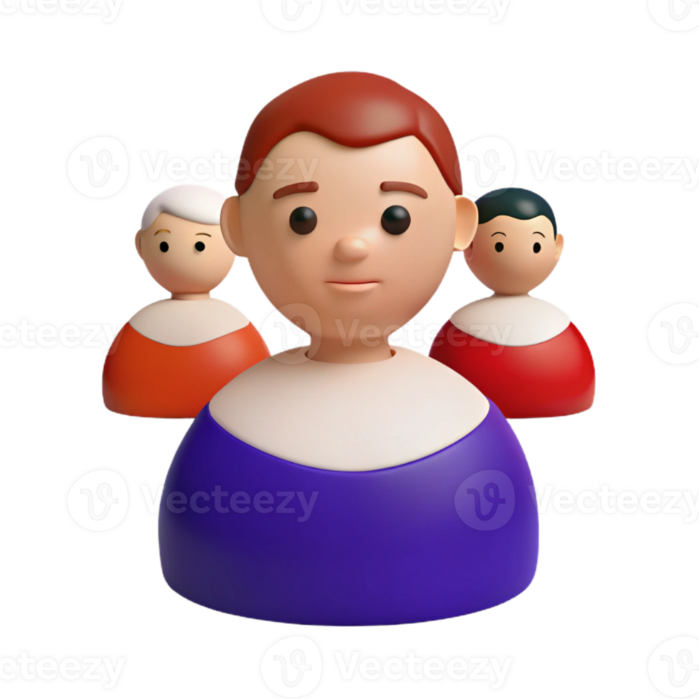 3D Cartoon Character Group Illustration png