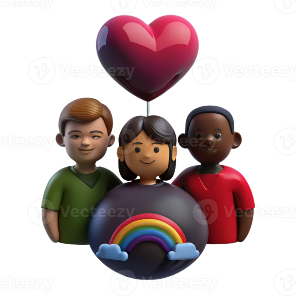 Diversity, Inclusion, and Love Embracing Differences with a Rainbow Heart png